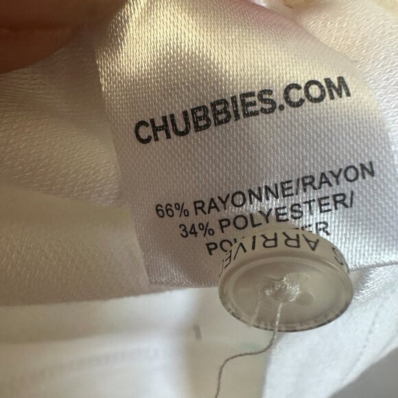 Chubbies shirt men XL Hawaiian Polo Golf pastel palm tree golf tee green pink - Picture 5 of 5